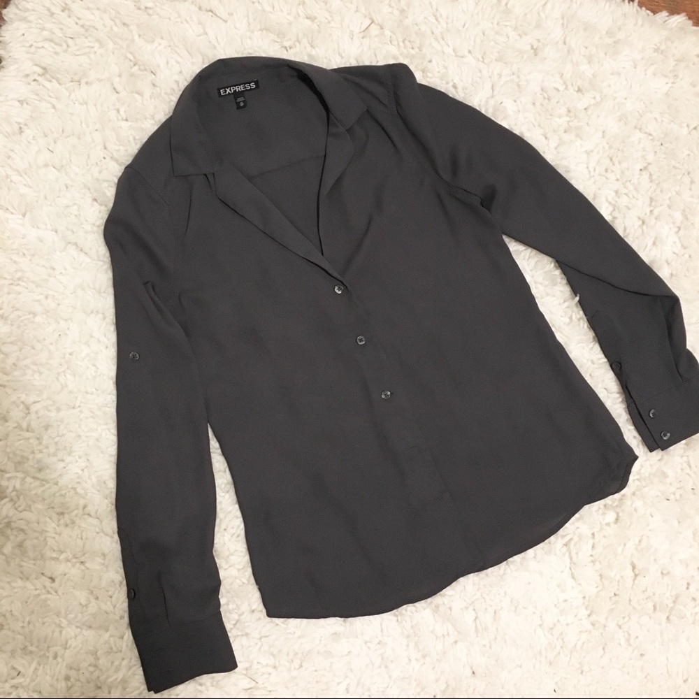 Express portifino shirt charcoal grey xs